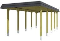 Skan Holz Spreewald - Walmdach Carport Breite 345 cm Gr. 2 - 345 x 741 cm Nut-...