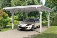 Skan Holz Carport Odenwald 428 x 541cm wei&szlig; Holzcarport