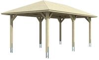 Skan Holz Carport Taunus 374 x 656 cm-farblich unbehandelt Holzcarport