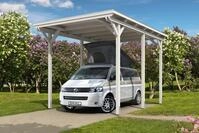 Skan Holz Caravan-Carport Emsland 404x604 cm mit erh&ouml;hter Einfahrt-wei&szlig;...