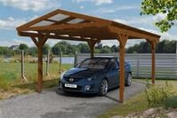 Skan Holz Carport Westerwald 362 x 648 cm nussbaum Holzcarport