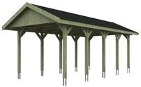 Skan Holz Wallgau - Satteldach Einzelcarport Breite 380 cm Gr. 2 - 380 x 750 cm