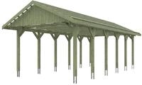 Skan Holz Wallgau - Satteldach Einzelcarport Breite 430 cm Gr. 3 - 430 x 900 cm