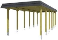 Skan Holz Spreewald - Walmdach Carport Breite 345 cm Gr. 3 - 345 x 893 cm Nut-...