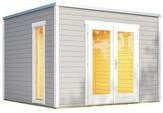 Weka Design Gartenhaus P 285 mit Panorama-Glast&uuml;ren - 28 mm hellgrau 300 x 300...