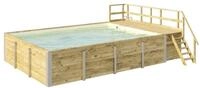 Weka Massivholzpool 595 Gr. 2 - 45 mm - 636 x 400 cm Poolfolie: sand