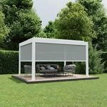 Ximax Seitenmarkise f&uuml;r Lamellendach Pergola Shade 400 cm wei&szlig; / hellgrau