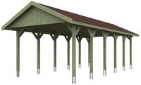 Skan Holz Wallgau - Satteldach Einzelcarport Breite 430 cm Gr. 3 - 430 x 900 cm