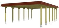 Skan Holz Walmdach Carport-585x893-Blende rot-kdi.-impr&auml;gniert (farblich