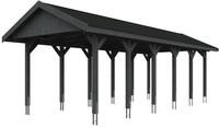 Skan Holz Wallgau - Satteldach Einzelcarport Breite 380 cm Gr. 3 - 380 x 900 cm