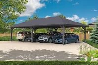 Skan Holz Carport Taunus 1176 x 634 cm-schiefergrau Holzcarport