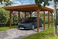 Skan Holz Friesland Einzelcarport - Breite 397 cm Nadelholz-Gr. 1- 397 x 555...