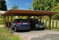 Skan Holz Spessart Doppelcarport ohne Abstellraum Gr.2 611x846cm nussbaum...