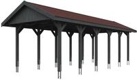 Skan Holz Wallgau - Satteldach Einzelcarport Breite 380 cm Gr. 3 - 380 x 900 cm