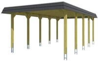 Skan Holz Spreewald - Walmdach Carport Breite 396 cm Gr. 2 - 396 x 741 cm Nut-...