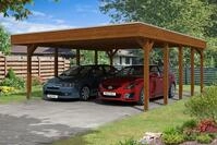 Skan Holz Friesland Doppelcarport - Breite 557 cm Nadelholz-Gr. 2 - 557 x 708...