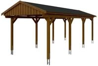 Skan Holz Fichtelberg - Satteldach Einzelcarport Breite 317 cm Gr. 2 - 317 x 808 cm