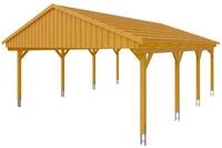 Skan Holz Fichtelberg - Satteldach Doppelcarport Breite 618 cm Gr. 2 - 618 x 808 cm