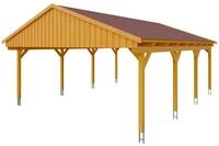 Skan Holz Fichtelberg - Satteldach Doppelcarport Breite 423 cm Gr. 2 - 618 x 808 cm