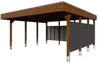 Skan Holz Carport Friesland Hybrid Set 13 557x555 cm inkl. R&uuml;ck- und...