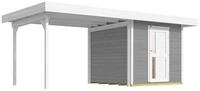 Weka Gartenhaus Designhaus 172 B mit Design-Einzelt&uuml;re und Anbau (295 cm) grau...