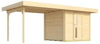 Weka Gartenhaus Designhaus 172 B mit Design-Einzelt&uuml;re und Anbau (295 cm)