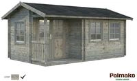 Palmako Gartenhaus Susanna 12,4 m&sup2; - 44 mm Grau tauchimpr&auml;gniert