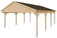 Skan Holz Fichtelberg - Satteldach Doppelcarport Breite 423 cm Gr. 2 - 618 x 808 cm