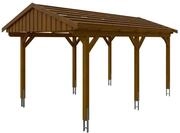 Skan Holz Fichtelberg - Satteldach Einzelcarport Breite 317 cm Gr. 1 - 317 x...