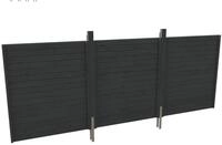 Skan Holz R&uuml;ckwand f&uuml;r Doppelcarports - Profilschalung schiefergrau
