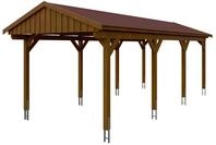 Skan Holz Fichtelberg - Satteldach Einzelcarport Breite 317 cm Gr. 2 - 317 x 808 cm