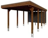 Skan Holz Carport Friesland Hybrid Set 12 314x708 cm inkl. Abstellraum Gr. 2 -...