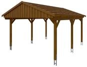 Skan Holz Fichtelberg - Satteldach Einzelcarport Breite 423 cm Gr. 1 - 423 x...