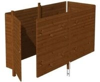Skan Holz Abstellraum C3 f&uuml;r Carports - Profilschalung-nussbaum