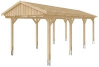 Skan Holz Fichtelberg - Satteldach Einzelcarport Breite 317 cm Gr. 2 - 317 x 808 cm