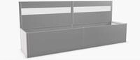 Biohort Sichtschutz mit Acrylglas-Paneel f&uuml;r Hochbeet 4 m Seite, silber-metallic