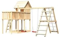 Akubi Stelzenhaus Frieda mit Doppelschaukelanbau, Kletterger&uuml;st und...