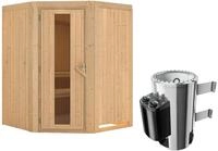 Karibu Sauna Nanja - 68 mm Systemsauna - 230 Volt Plug & Play-3,6 kW Plug&Play...