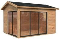 Palmako Gartenhaus Amanda 11,2 m&sup2; Slide Plus - 44 mm hellbraun tauchgrundiert