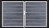GroJa Solid Grande Premium Tor Walnuss co-ex DIN links 300x180x4 cm Alu-Rahmen...