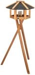 TRIXIE Futterhaus mit St&auml;nder & Silo, Kiefernholz, &oslash; 56 &times; 32 cm/1,32 m, braun
