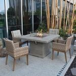 Gardenforma Gas Feuerstelle Birmingham aus Faserbeton in Betonoptik, grau...