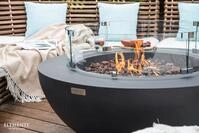 Gardenforma Gas Feuerstelle Lunar in dunkler Betonoptik