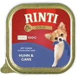 RINTI Gold Mini 100g Schale Hundenassfutter Sparpaket 32 x 100 Gramm Huhn & Gans