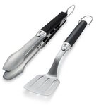 Weber Premium Grillbesteck Kompakt - 2-teilig, Edelstahl, Schwarz