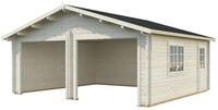 Palmako Garage Roger 28,4 m&sup2; - 44 mm - ohne Tore naturbelassen