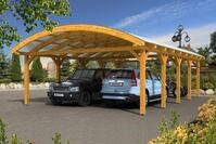 Skan Holz Franken Bogendach Doppelcarport Gr.3 635x969cm eiche hell Holzcarport