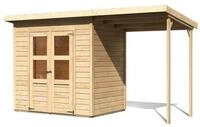 Karibu Eco Gartenhaus Merseburg 3 inkl. Anbaudach - Sparset