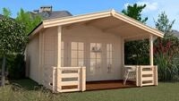 Weka 45 mm Weekendhaus 137 mit Terrasse +Vordache 380 x 580 cm - 50 % Rabatt auf