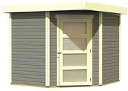 Karibu Gartenhaus Schwandorf 5 - 19 mm-242 x 245 cm- terragrau